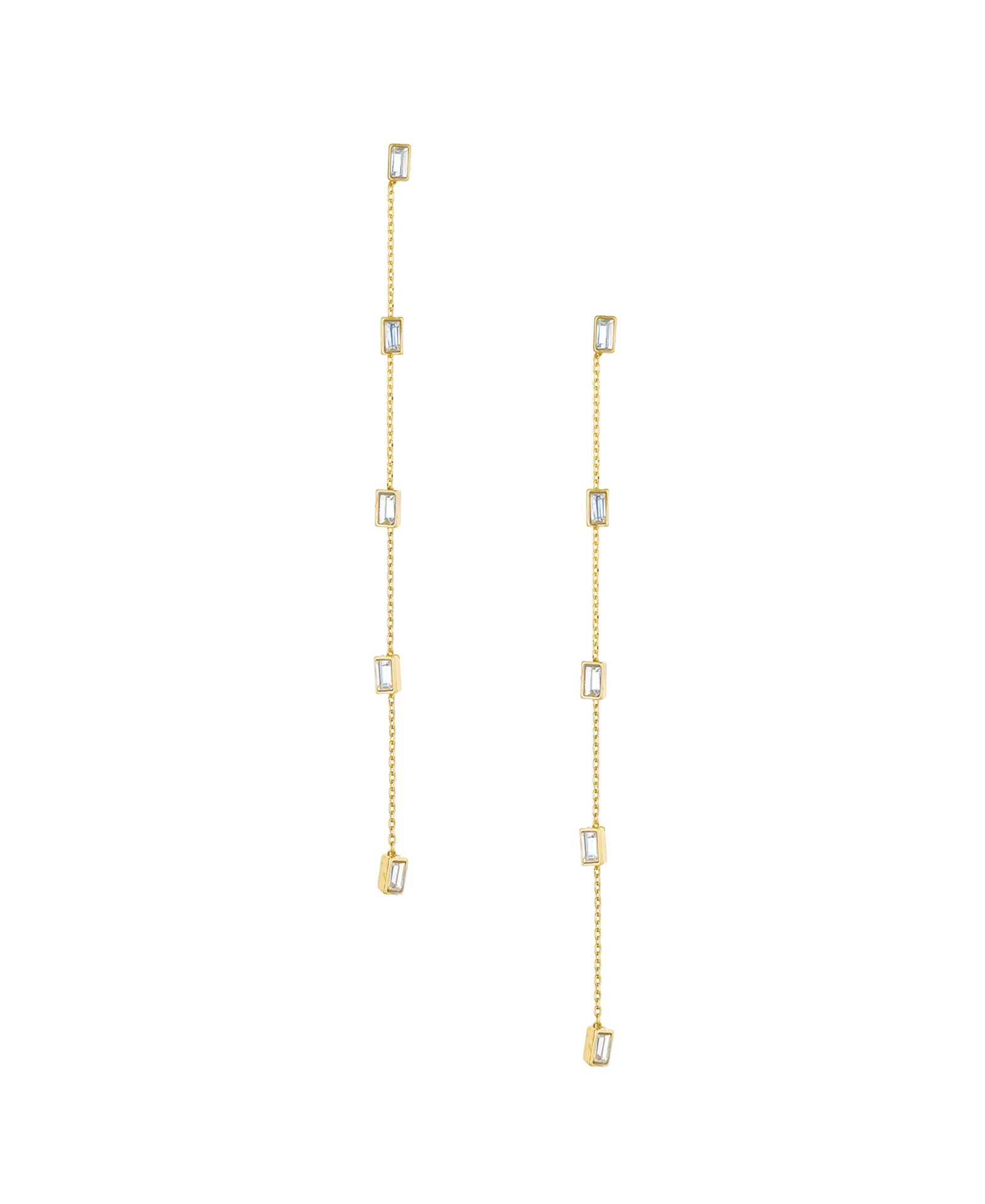 ETTIKA линейные серьги-багеты, покрытие 18K Gold