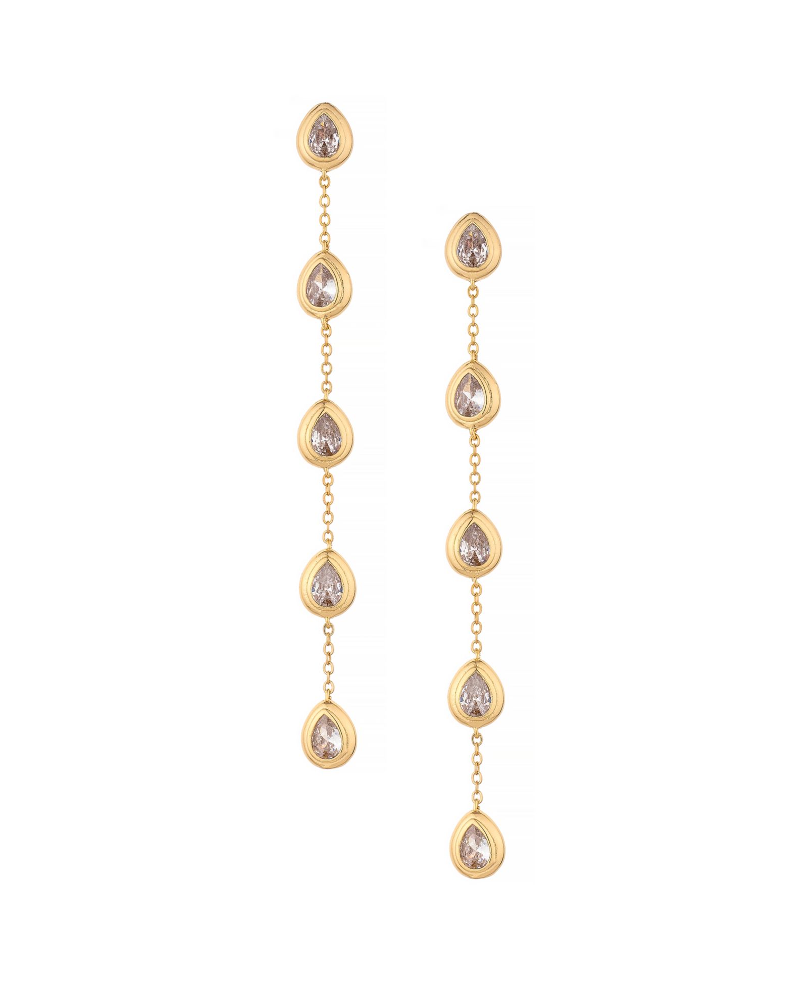 ETTIKA Multi-Crystal Teardrop Earrings in 18K Gold Plating