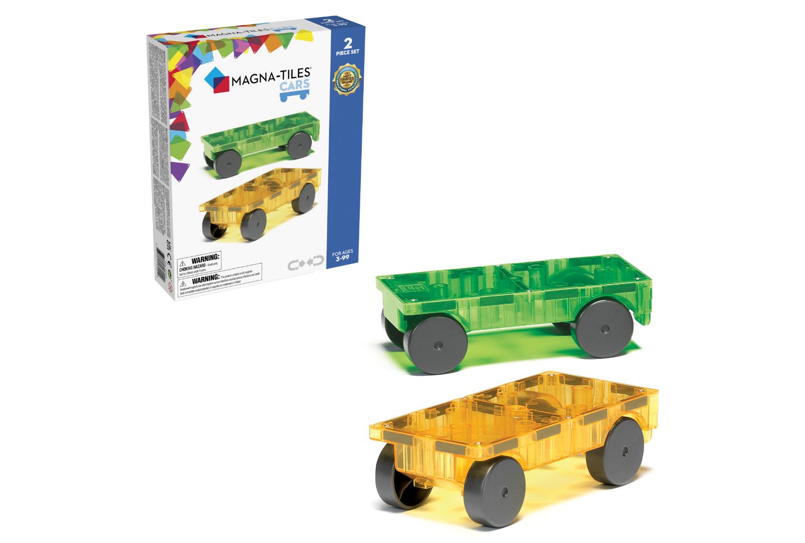 Набор для строительства Magna-Tiles Cars Magnetic Wheeled, 2 предмета, для детей от 3 лет