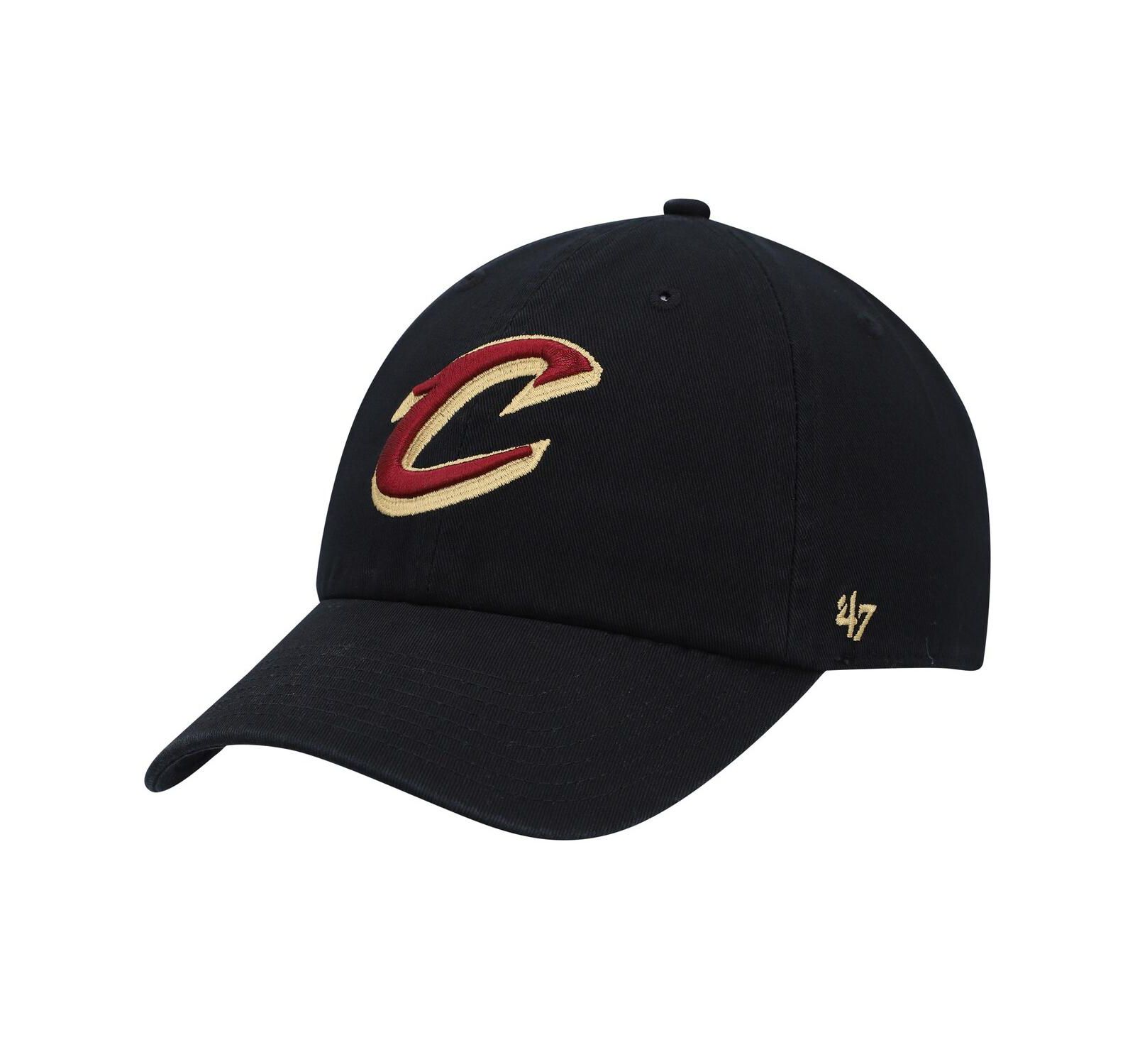 Men's '47 Black Cleveland Cavaliers Alternate Logo Clean Up Adjustable Hat
