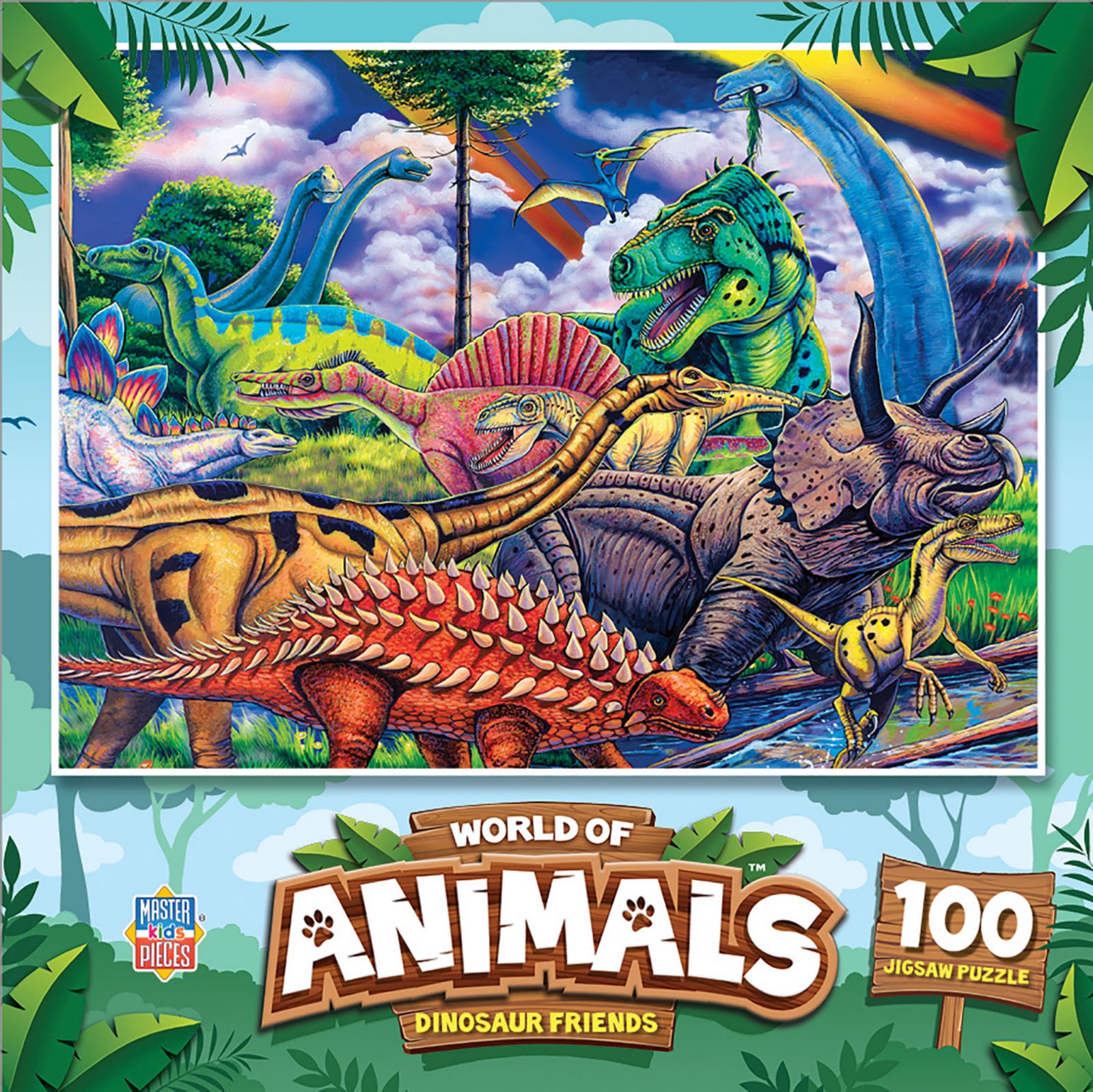Пазл Masterpieces World of Animals Dinosaurs на 100 деталей, для детей от 6 лет