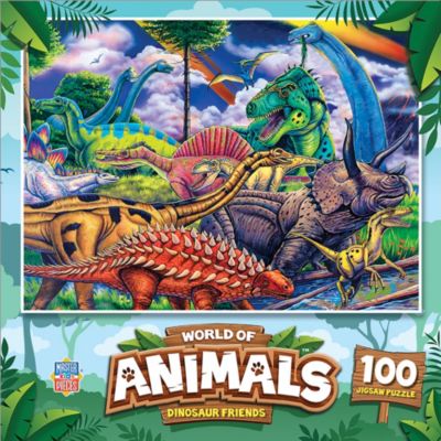 Masterpieces Puzzles World of Animals Dinosaurs 100 Piece Puzzle, Ages 6+