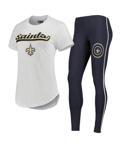 Женский комплект из футболки и леггинсов Concepts Sport White, Charcoal New Orleans Saints Sonata