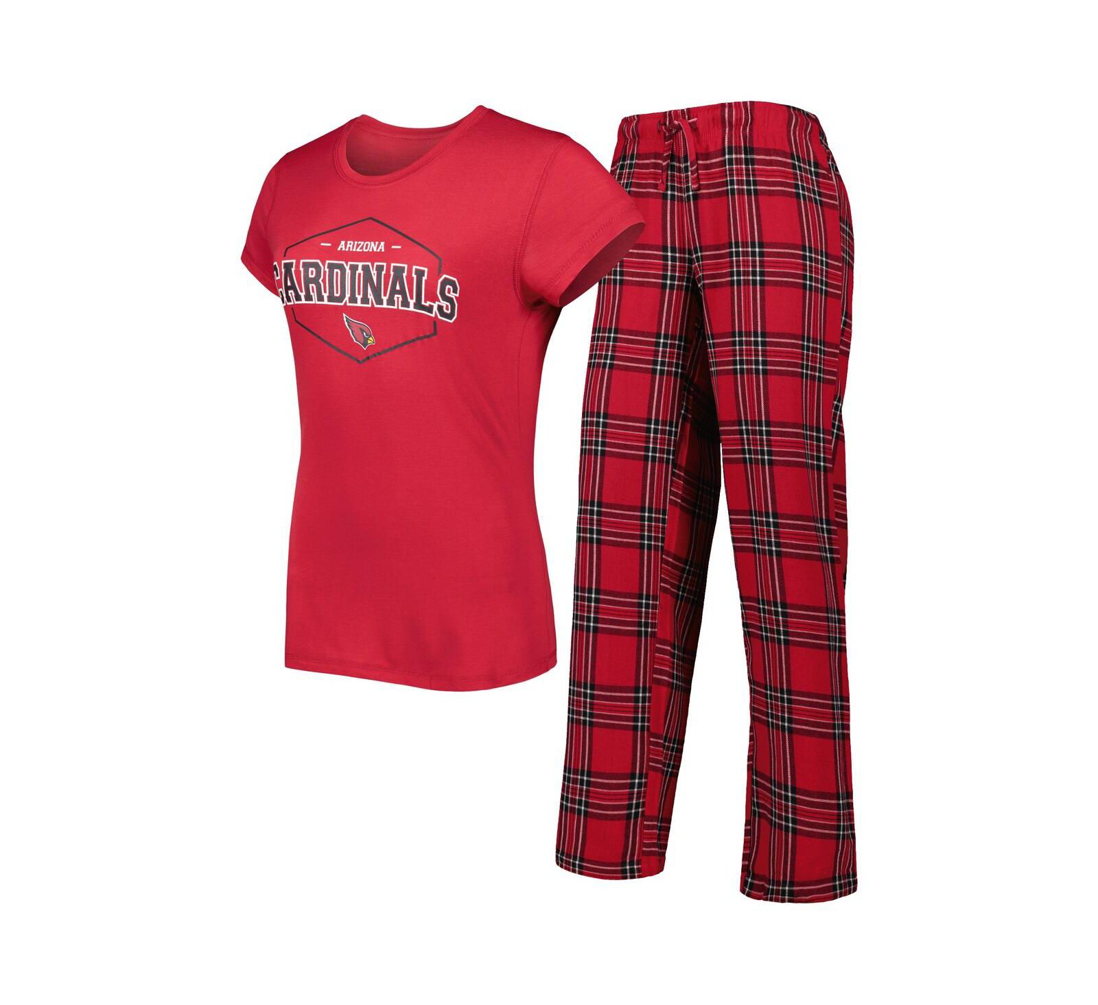 Women's Concepts Sport Cardinal, Black Arizona Cardinals Badge T-shirt and Pants Sleep Set