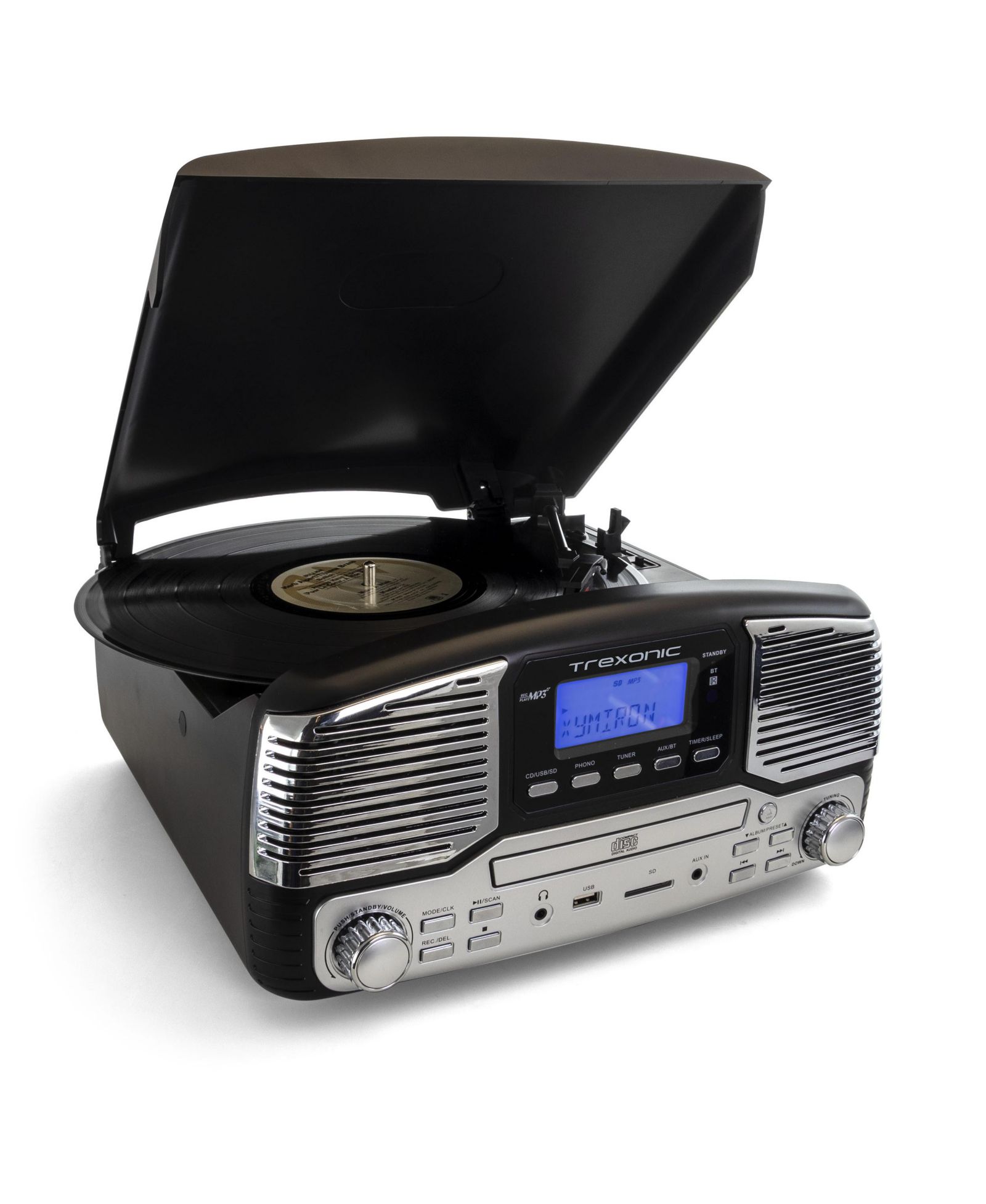 Trexonic ретро проигрыватель винила и CD с Bluetooth