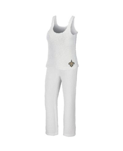 Женский комплект WEAR by Erin Andrews Cream New Orleans Saints Cozy Scoop Neck Tank Top Pants Sleep Set