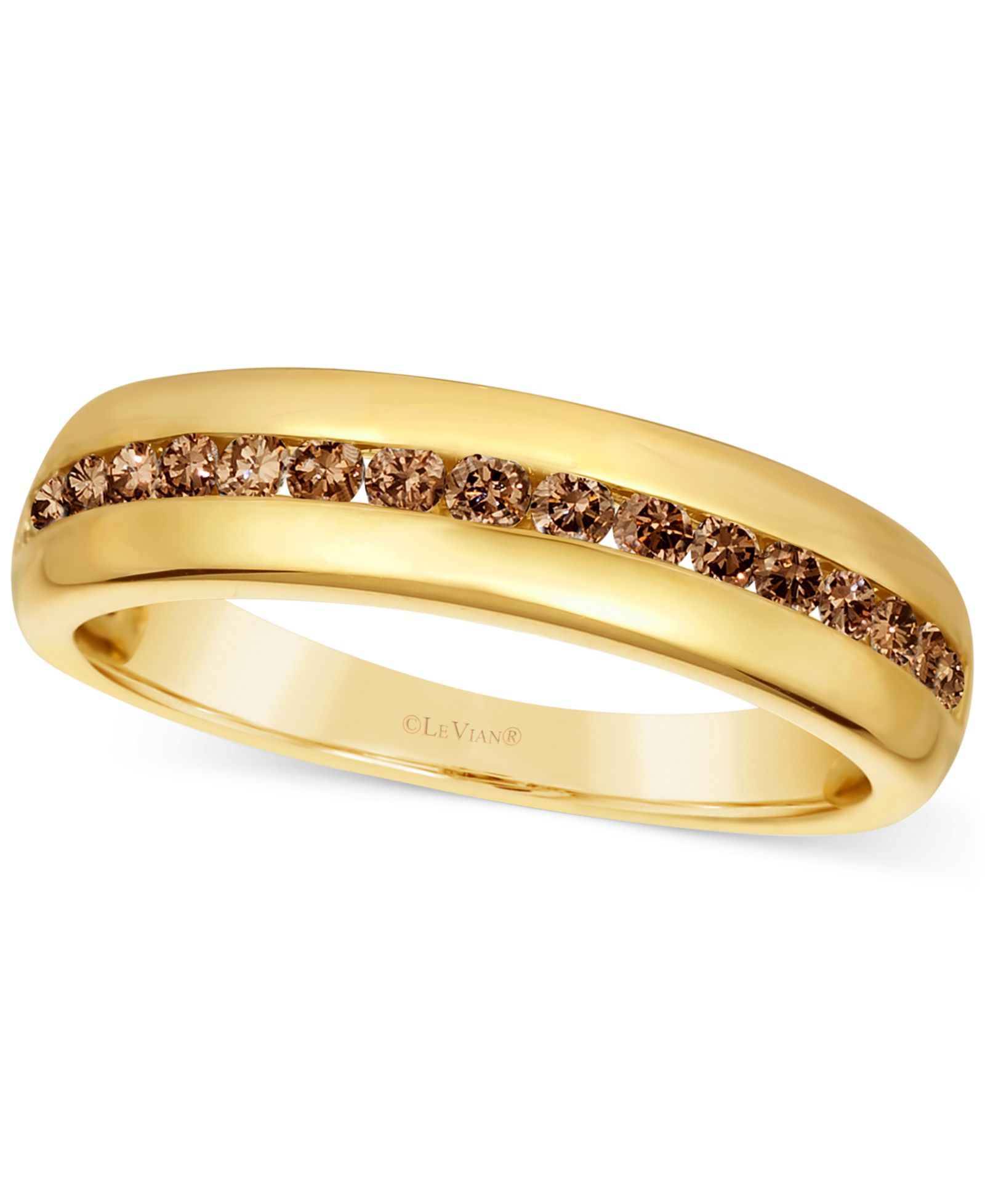 Le Vian Chocolatier® Men's Chocolate Diamond Band (1/2 ct. t.w.) in 14k Gold