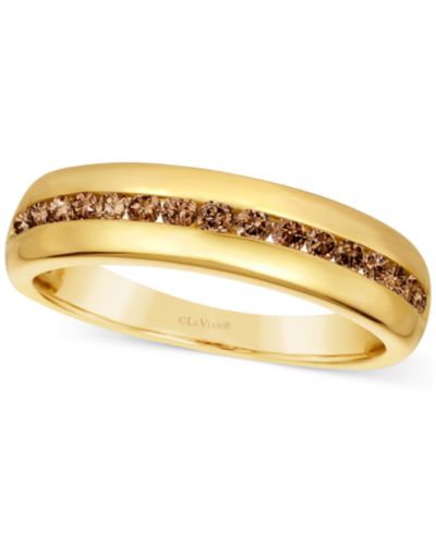 Le Vian Chocolatier® Men's Chocolate Diamond Band (1/2 ct. t.w.) in 14k Gold
