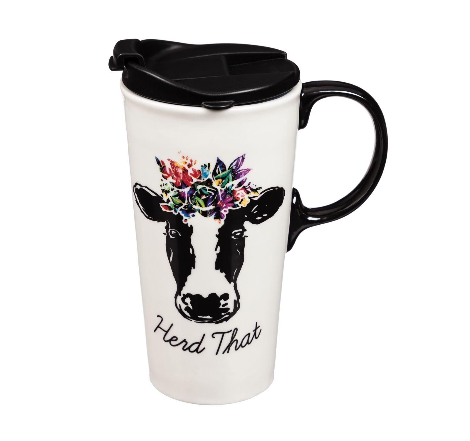 Evergreen керамическая дорожная кружка, 17 OZ., Herd That