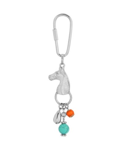 Брелок 2028 Horse Head with Blue and Orange Beads