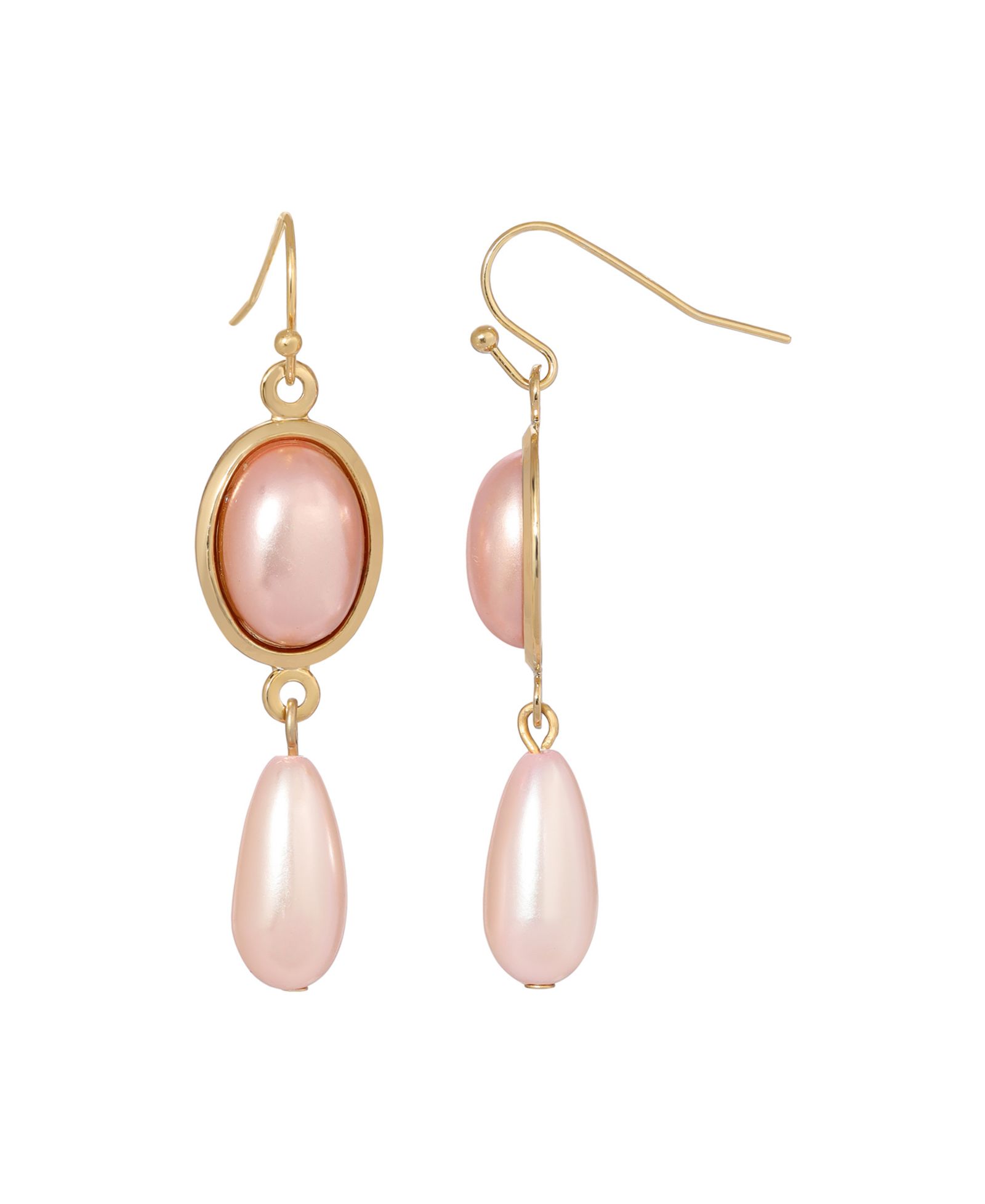 2028 Pink Imitation Pearl Drop Earrings