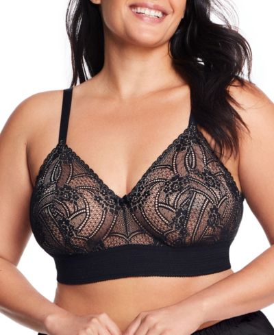 Glamorise Plus Size Бралетт с кружевом, беспроводной, Gramercy Luxe 7012