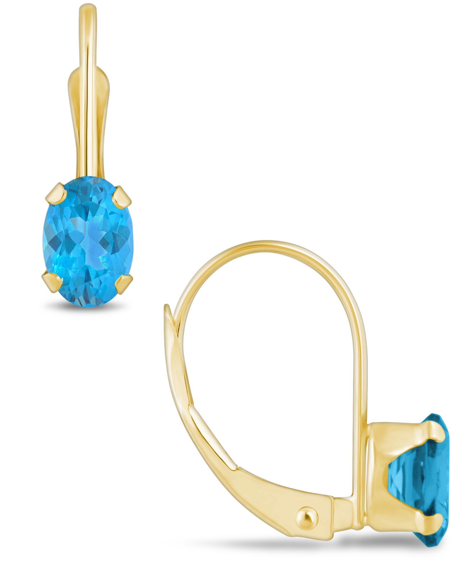 Macy's Серьги с драгоценными камнями на зажимах в 10K Yellow Gold