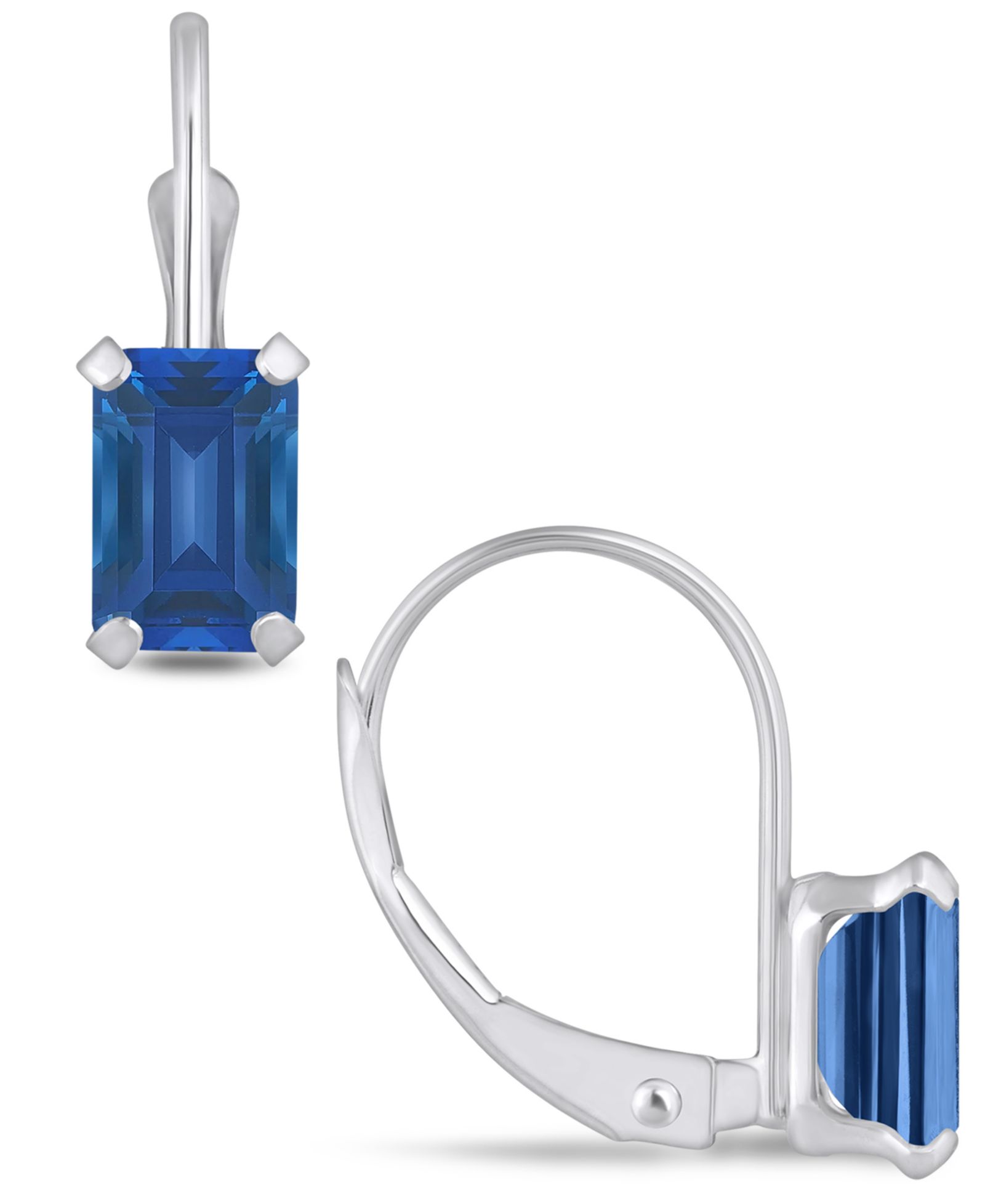 Серьги Macy's Gemstone Leverback в белом золоте 10K