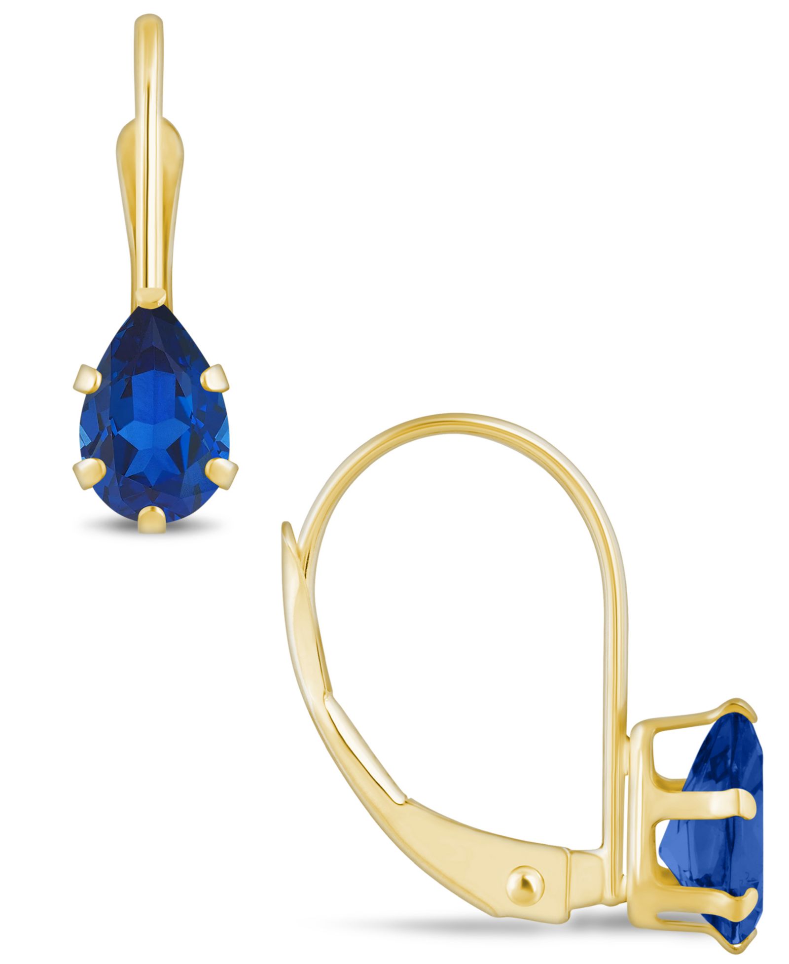 Macy's Gemstone Leverback Earrings in 10K Yellow Gold