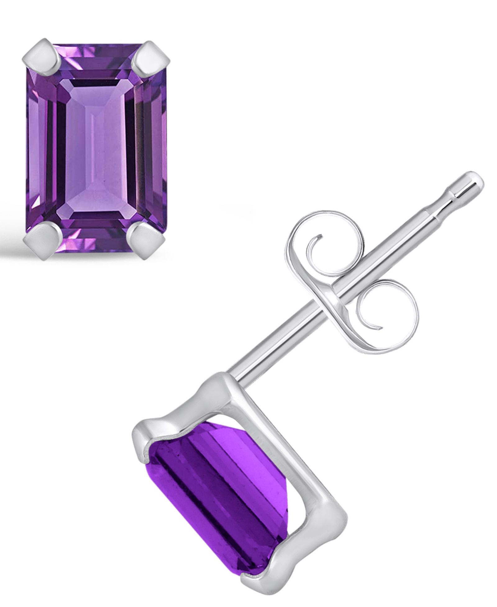 Серьги-гвоздики Macy's с драгоценными камнями, 10k белое золото