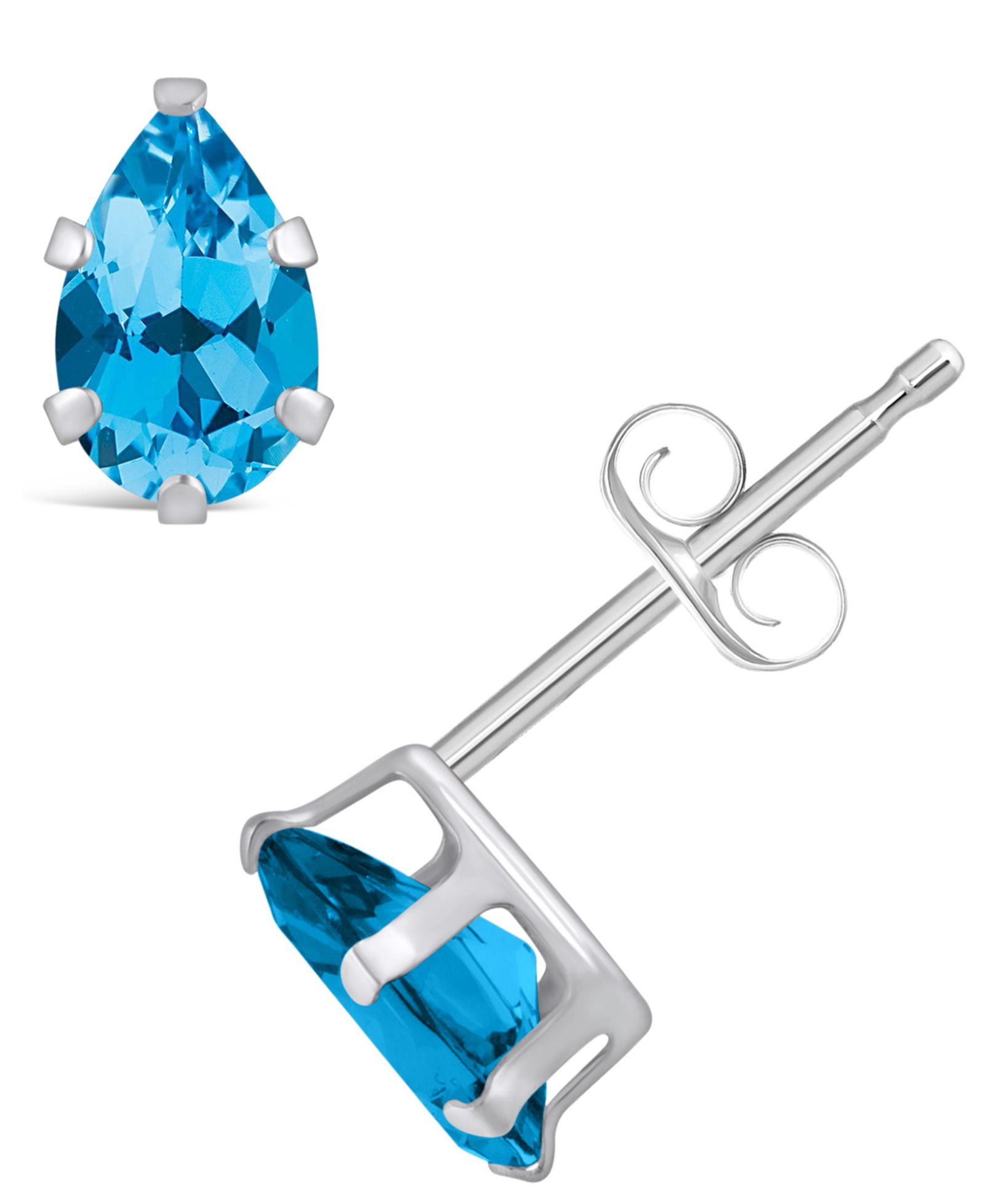 Macy's Gemstone Stud Earrings in 10k White Gold