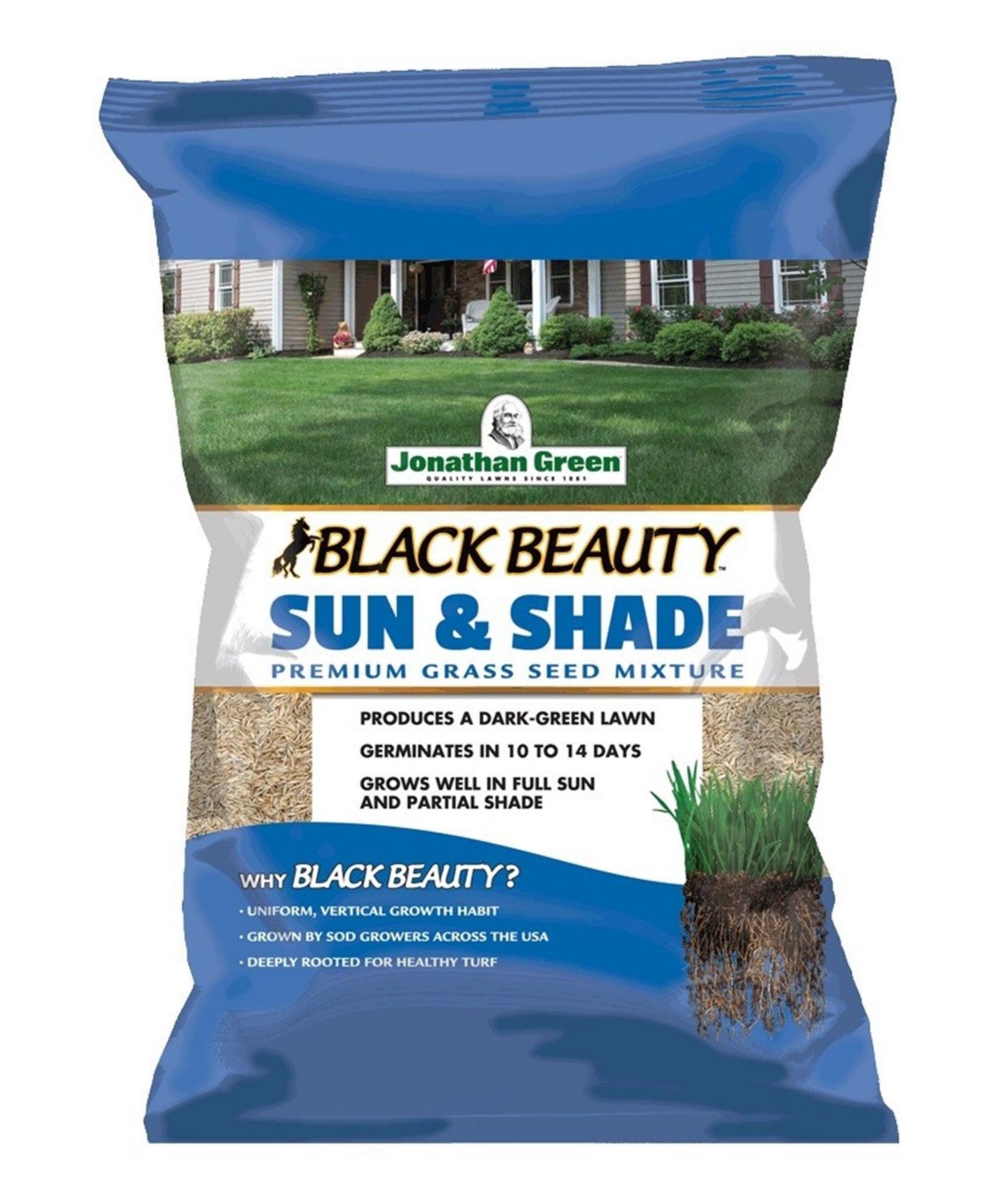 Jonathan Green (#12002) Black Beauty Sun & Shade Grass Seed, 3# bag