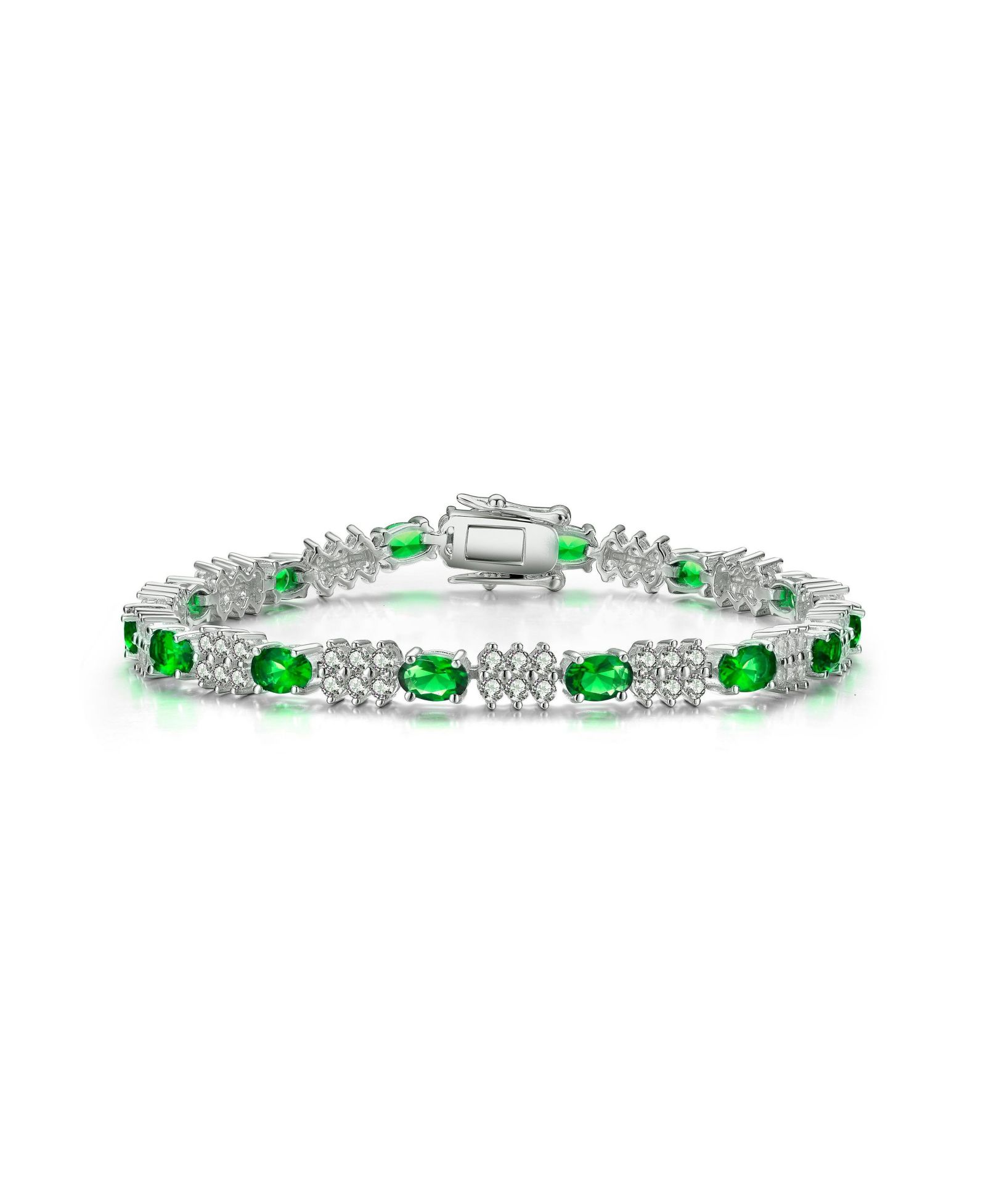 Genevive браслет Sterling Silver Colored Cubic Zirconia Tennis