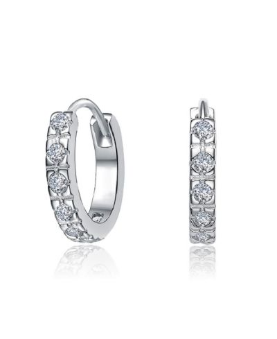 Rachel Glauber Minimalist Cubic Zirconia Extra Mini Huggie Hoop Earrings