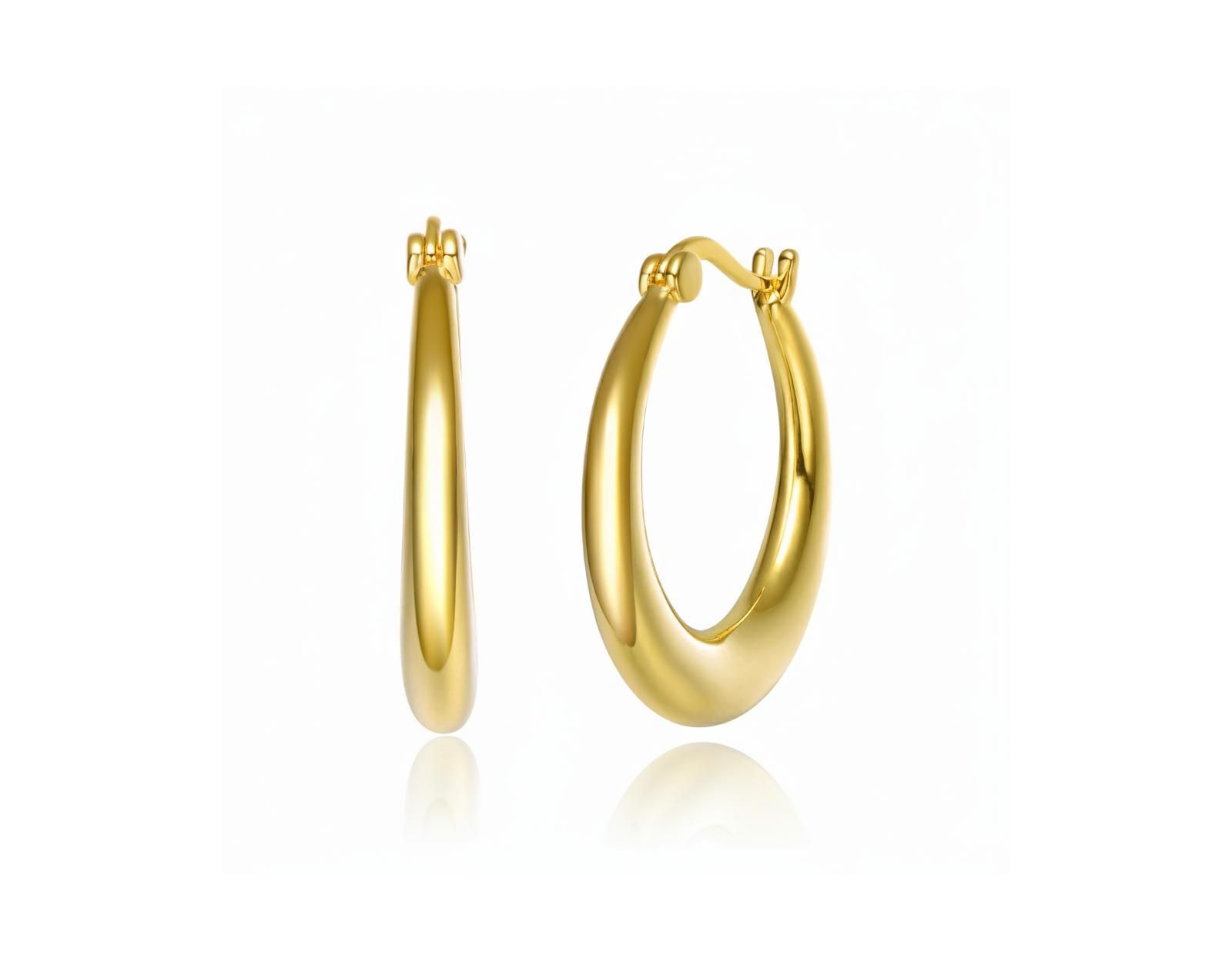 Rachel Glauber элегантные серьги-кольца Saddleback, позолота 14K, высокая полировка