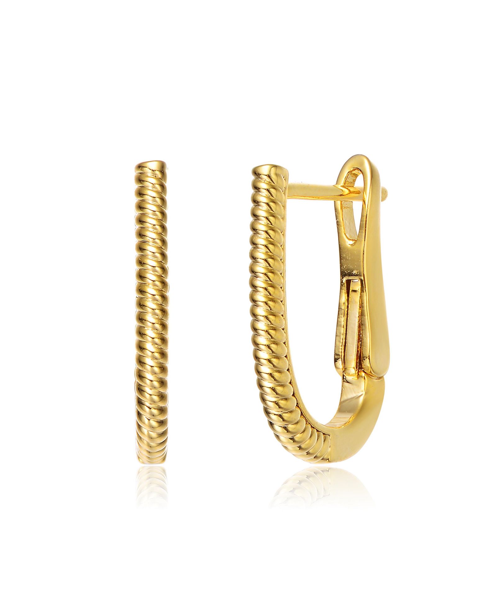 Rachel Glauber Женские серьги-кольца Delicate "U" Small Wave Design