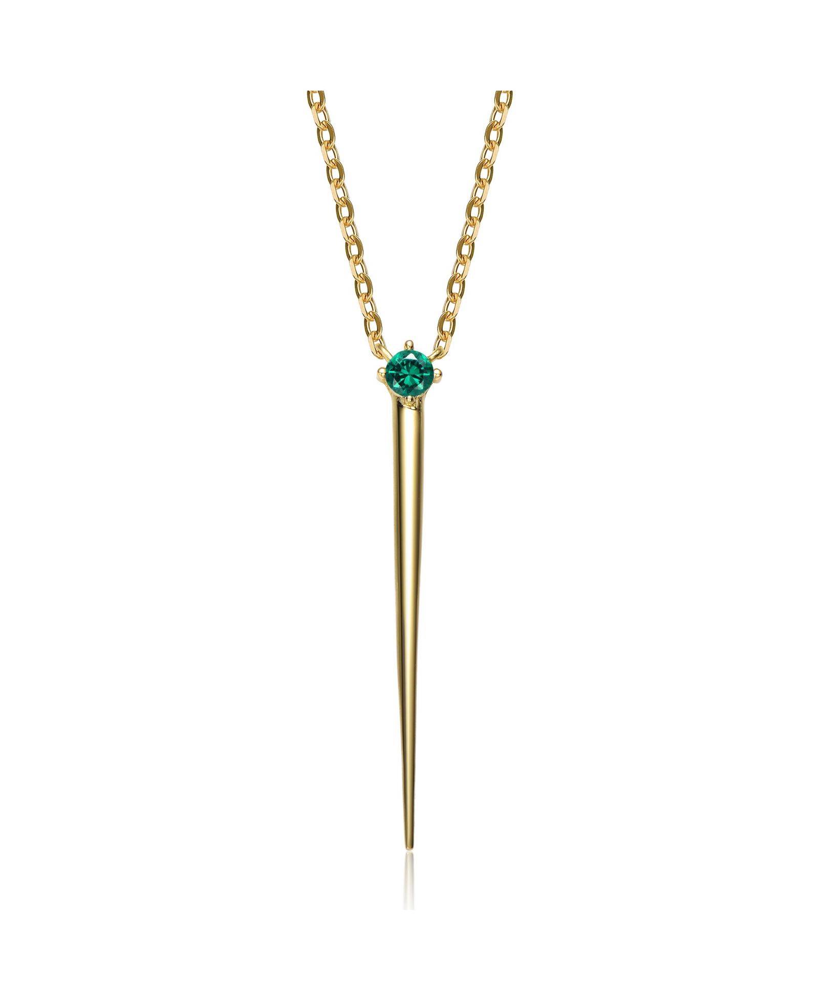 Genevive Cubic Zirconia Spike Pendant Y-Necklace