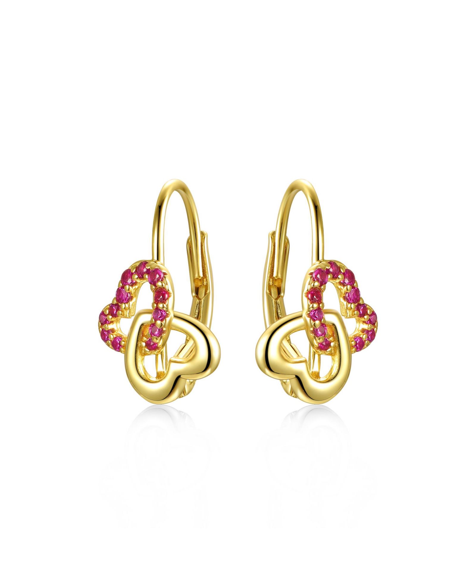 GiGiGirl Timeless серьги-подвески с двойным сердцем