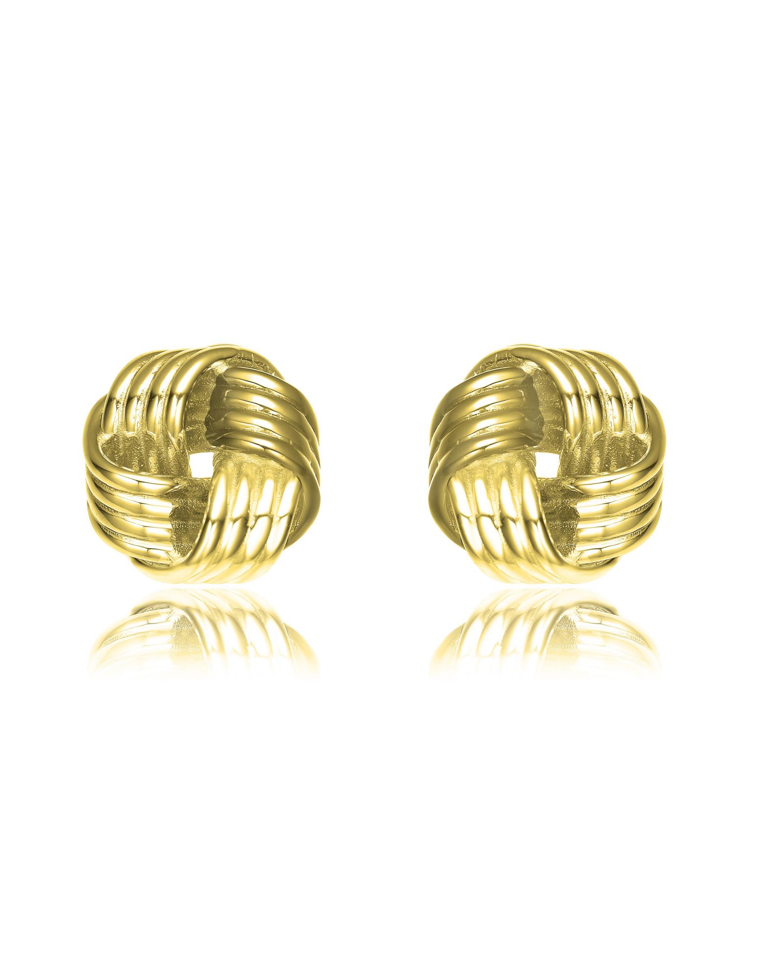 Серьги Rachel Glauber Chic 14K Gold Plated Twisted Knot Button