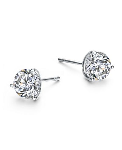 Серьги-гвоздики Rachel Glauber Elegant 3-Prong Martini Solitaire