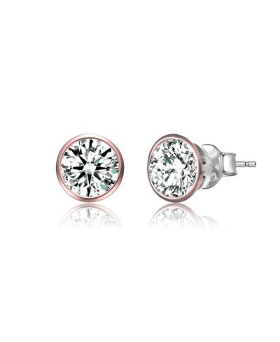 Genevive Серьги-гвоздики Sterling Silver Clear Cubic Zirconia