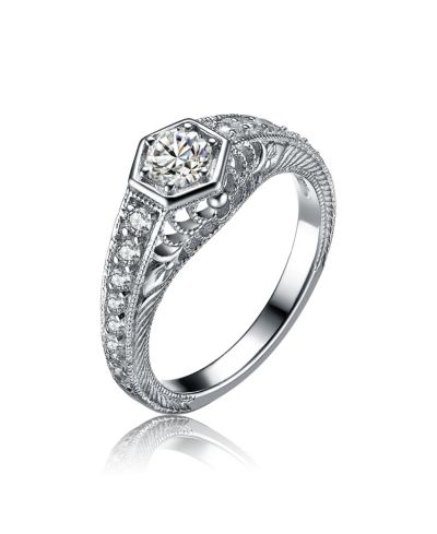 Кольцо Genevive Sterling Silver Cubic Zirconia Sweet Spot