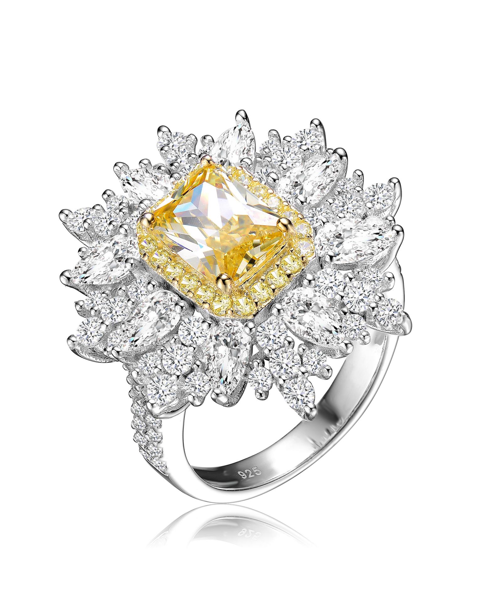 Genevive Cubic Zirconia Halo Ring