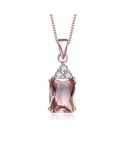 Винтажное колье Genevive Chic 18K Rose Gold Plated CZ Cluster