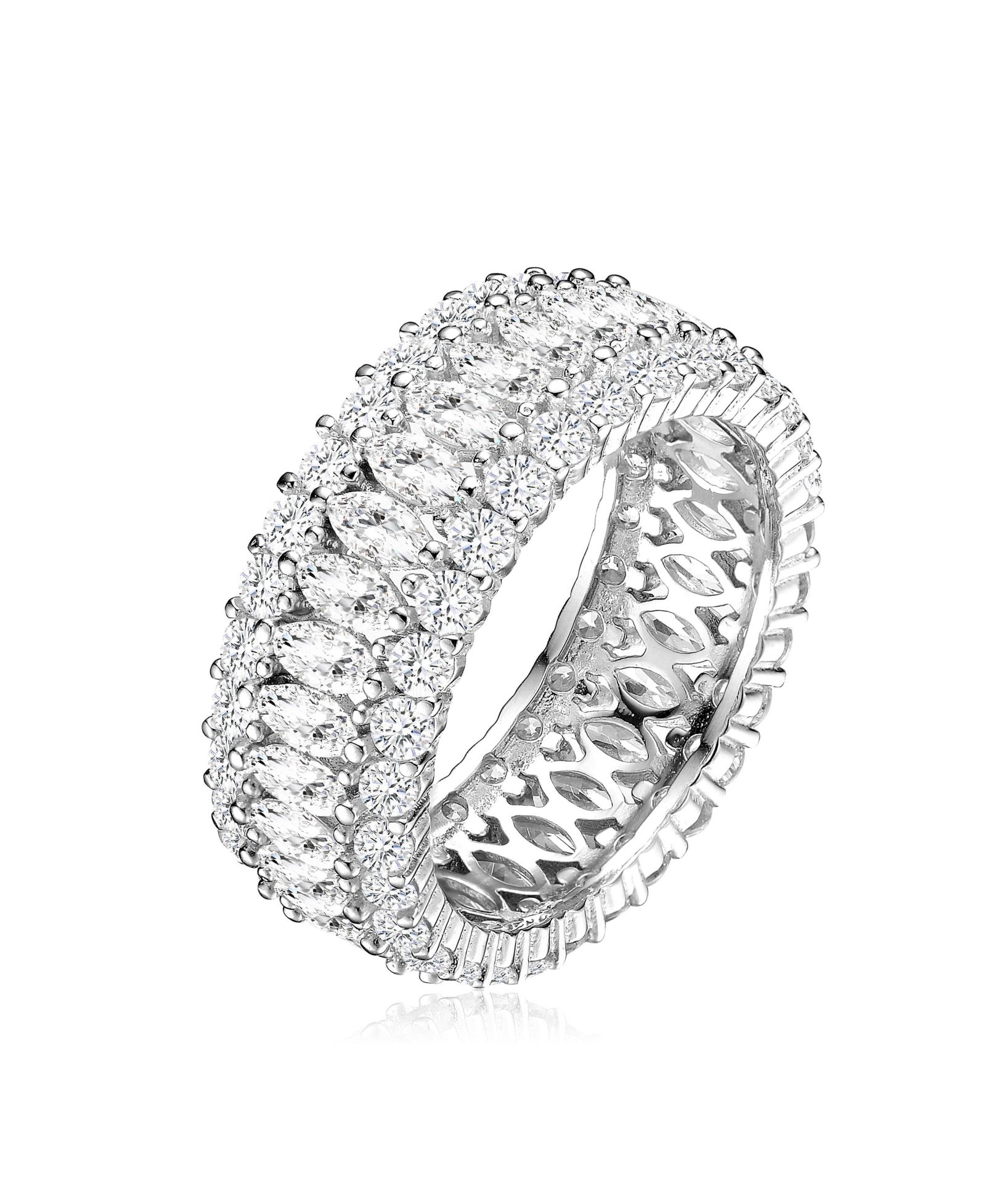 Кольцо Genevive с бриллиантами CZ Marquise & Round-Cut