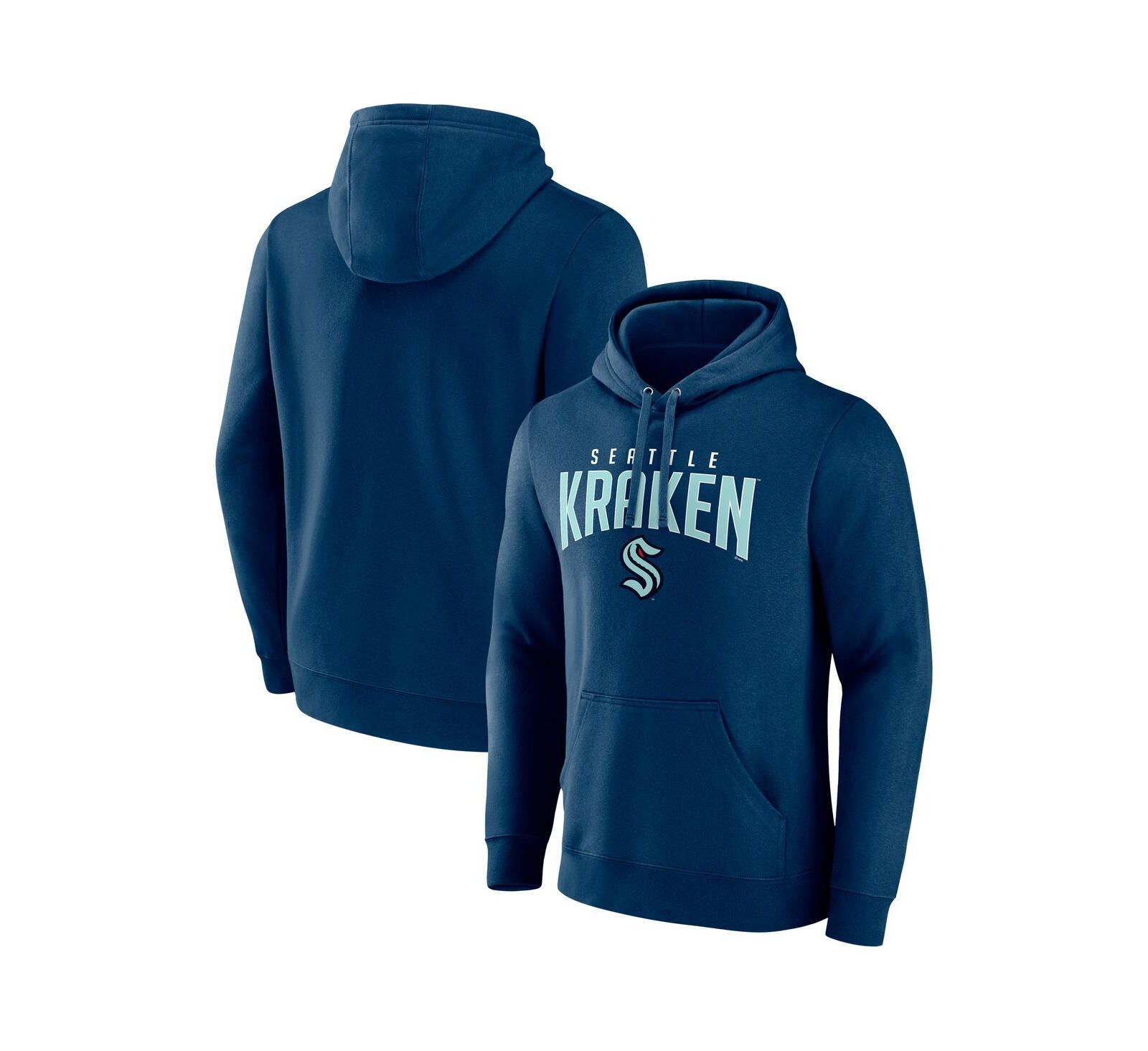 Men's Fanatics Navy Seattle Kraken Special Edition 2.0 Wordmark Pullover Hoodie