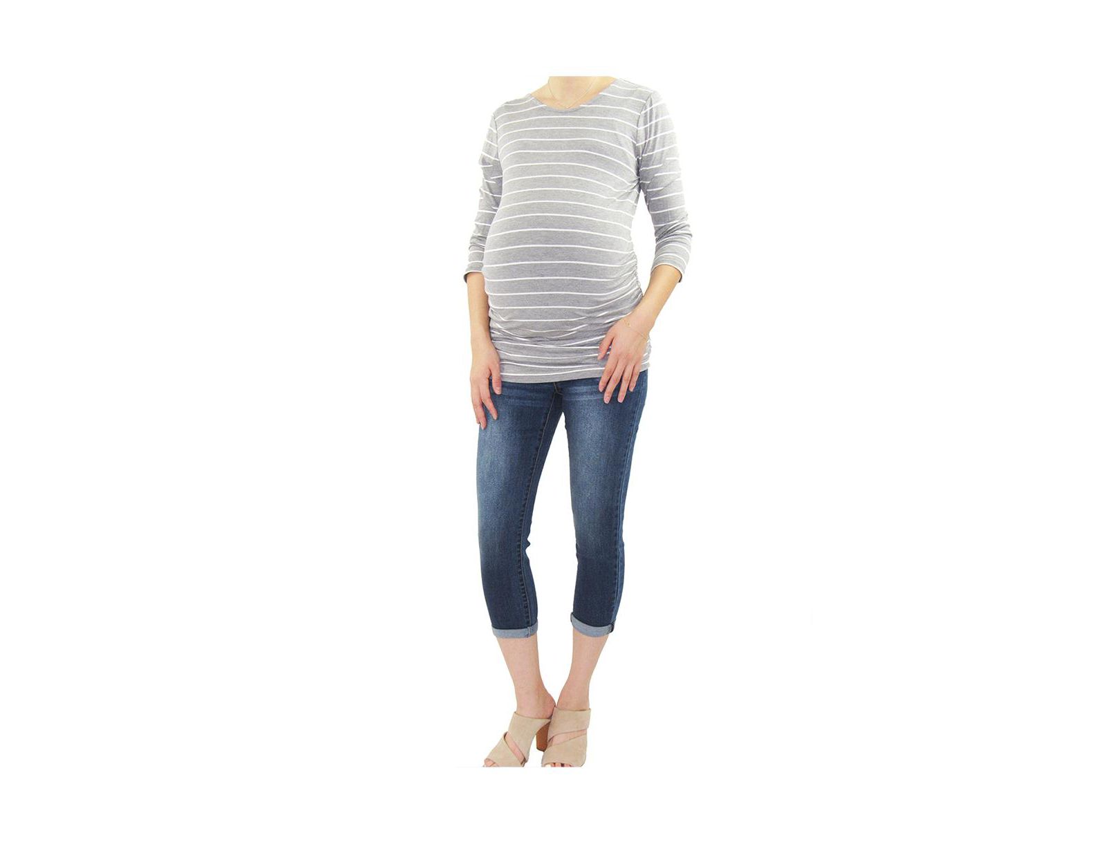 Indigo Poppy Cuffed Maternity Skinny Jean