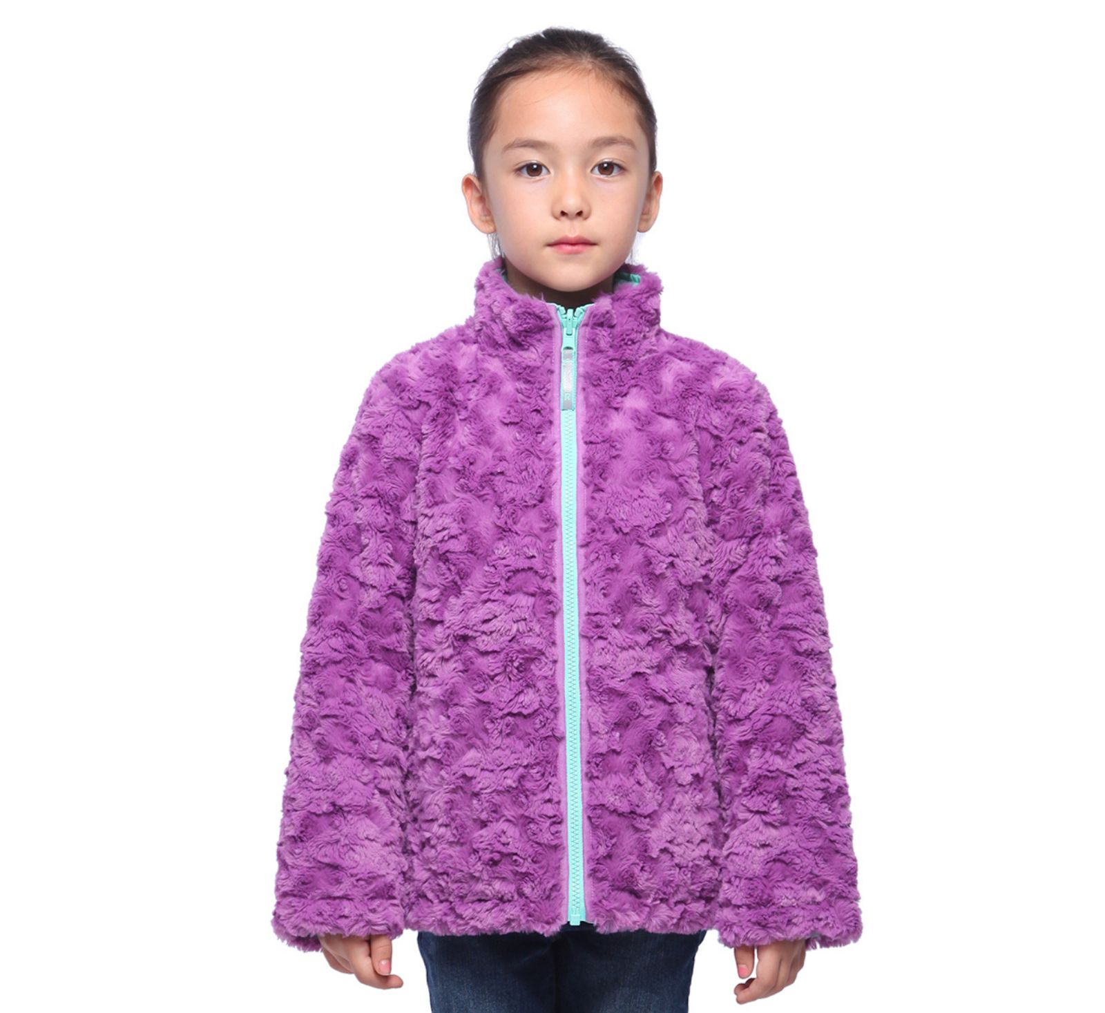Rokka&Rolla Girls Reversible Sherpa Fleece Puffer Jacket