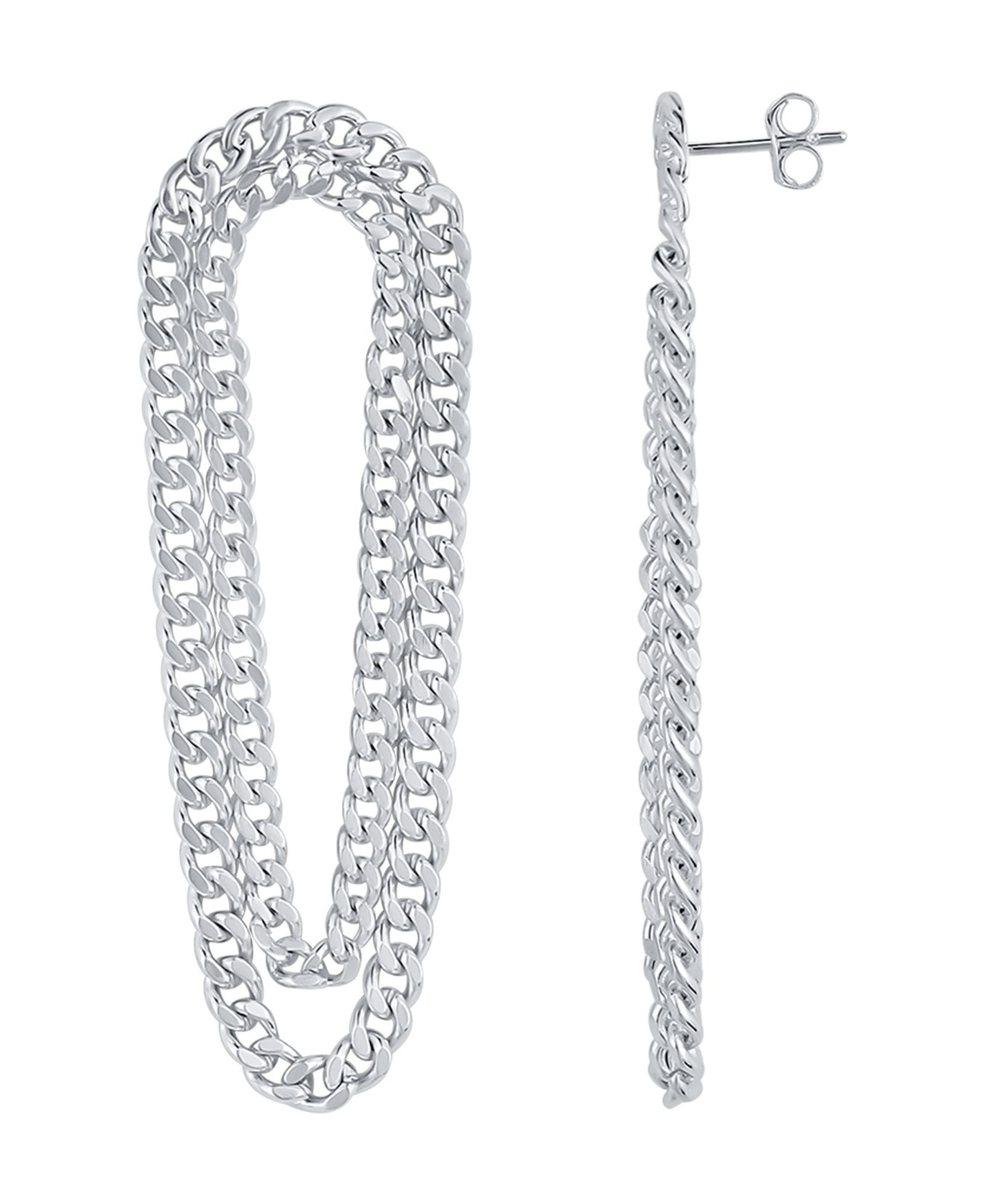 And Now This Double Row Chain Drop Earring
