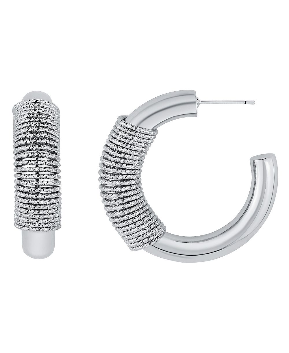 And Now This серьги-кольца Coil Puff C, серебреное или золотое напыление 18K