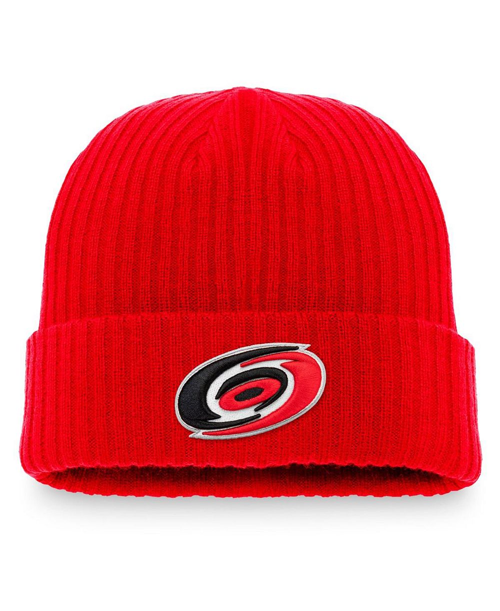 Мужская вязаная шапка Fanatics с логотипом Carolina Hurricanes