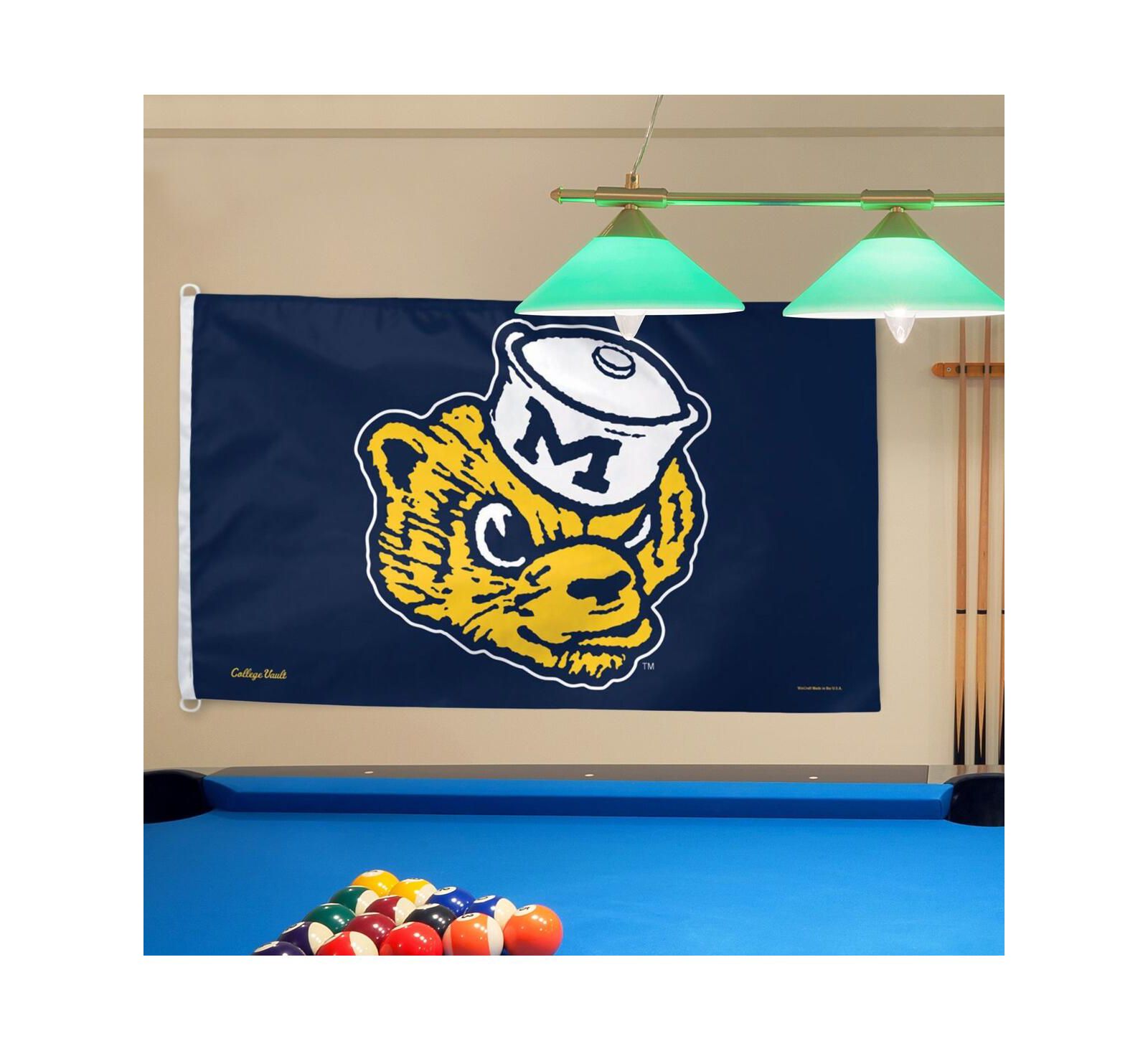 Wincraft Флаг Michigan Wolverines College Vault Logo, односторонний, 3' x 5'