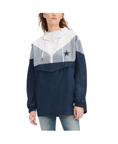 Женская ветровка Tommy Hilfiger White, Navy Dallas Cowboys Staci Half-Zip Hoodie