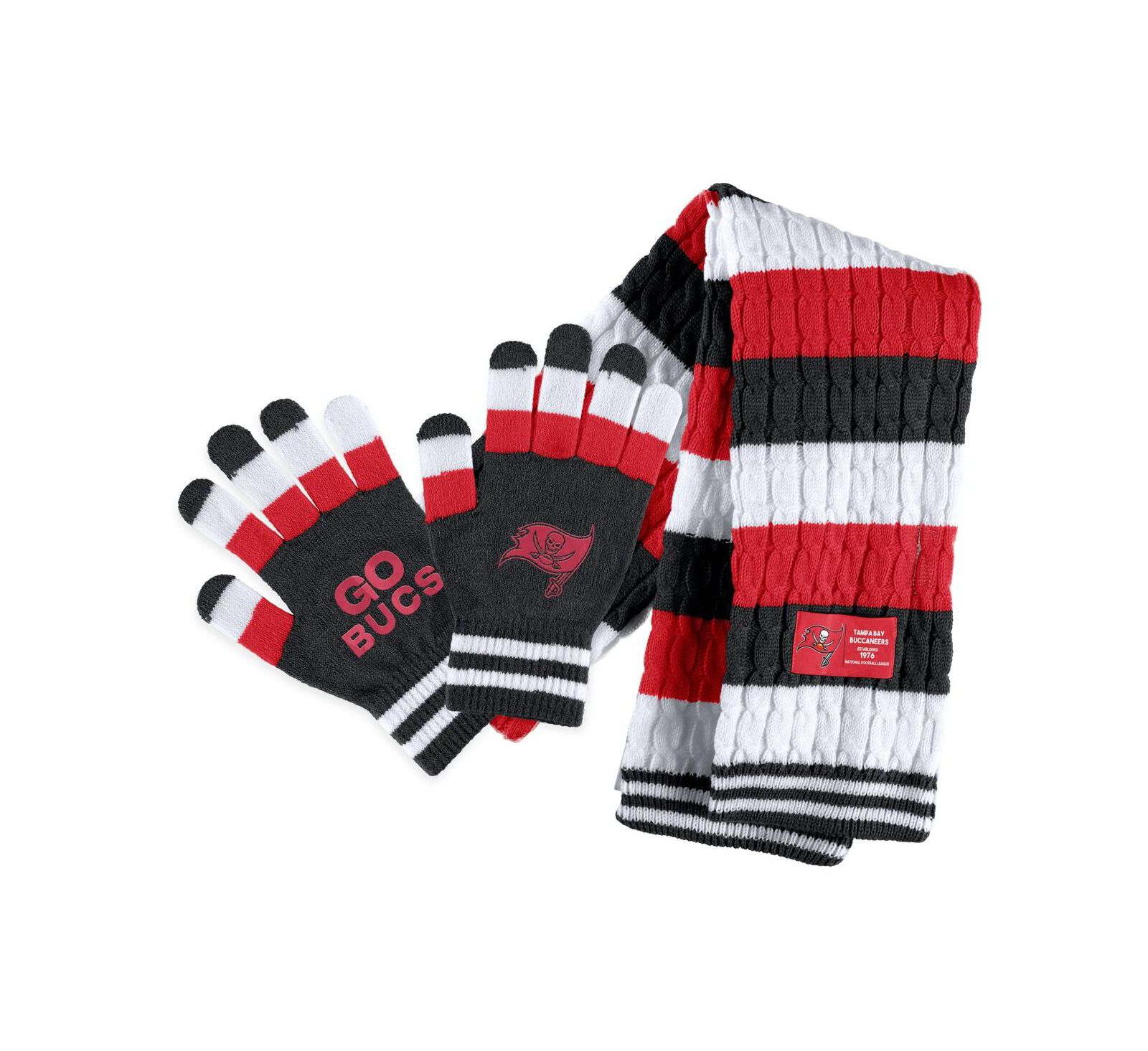 Женский набор WEAR by Erin Andrews: шарф и перчатки Tampa Bay Buccaneers, полосатый