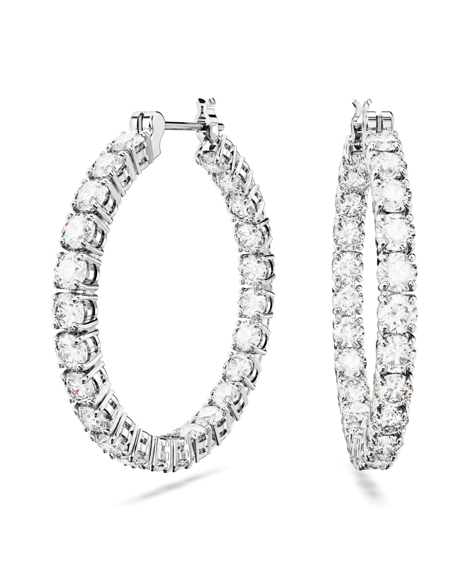 Серьги-кольца Swarovski Crystal Round Cut Matrix