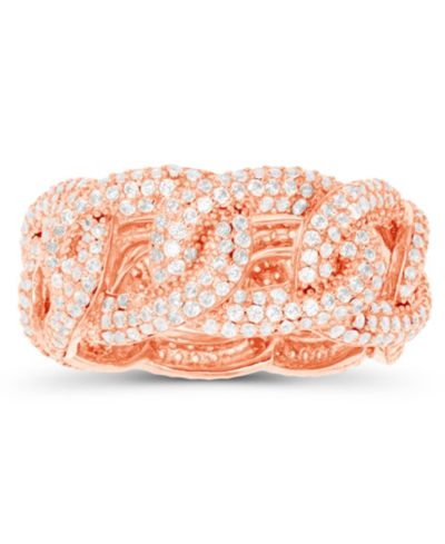 Macy's Cubic Zirconia Link Eternity Ring (4 ct. t.w.) in 14 Karat Rose Gold Over Sterling Silver