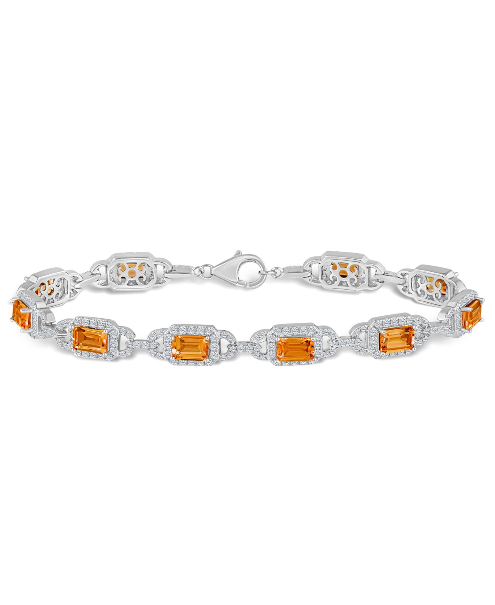 Браслет Macy's Citrine And White Topaz в Sterling Silver