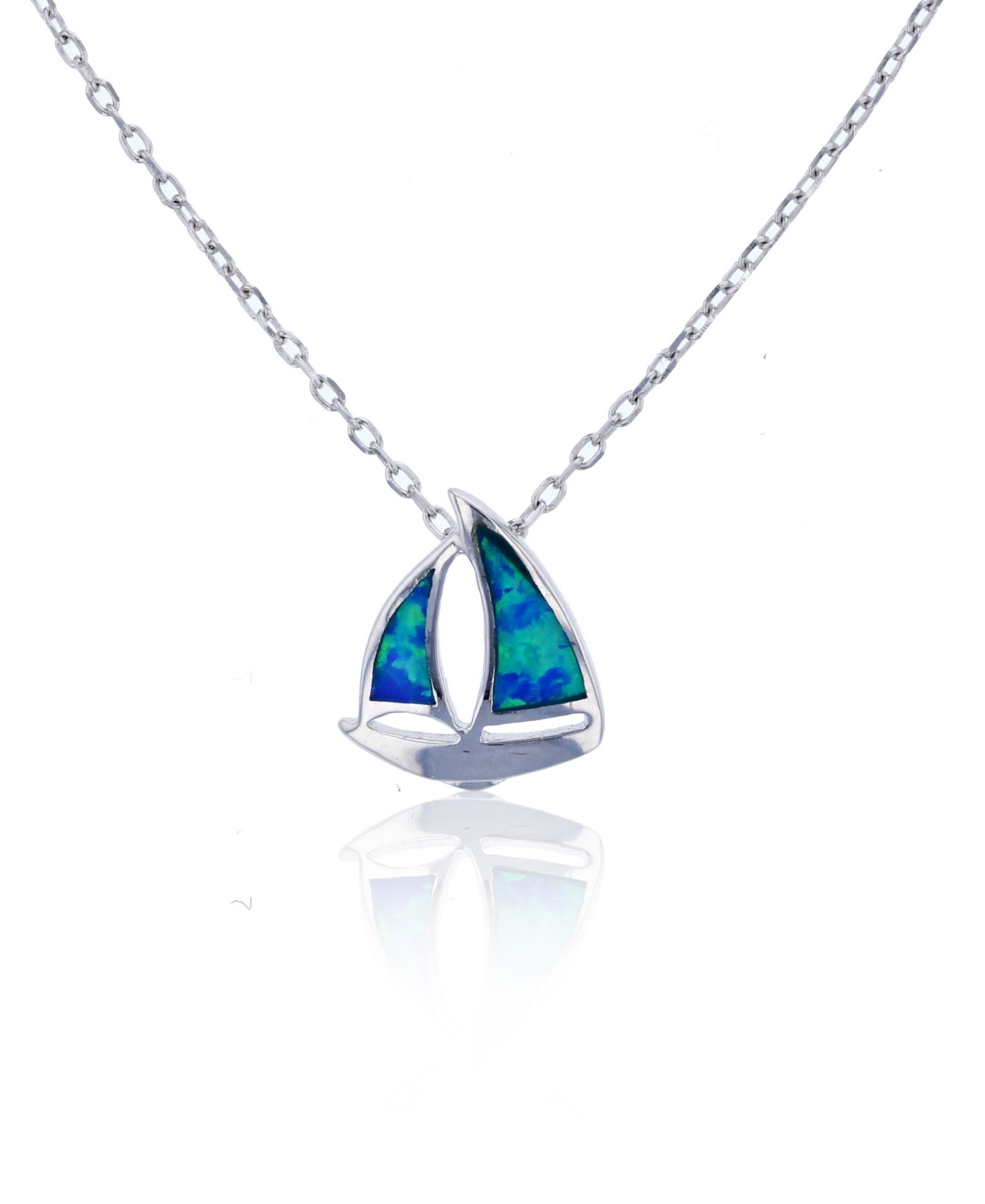 Ожерелье Opal Ship из стерлингового серебра