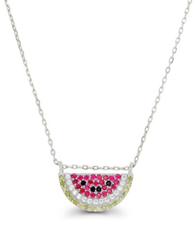 Macy's Ожерелье с кубическим цирконием Watermelon Necklace в Sterling Silver