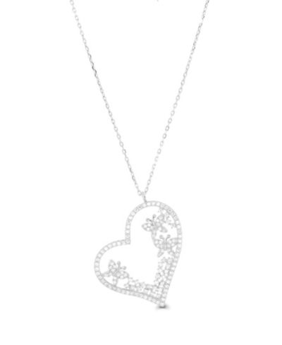 Ожерелье Macy's Cubic Zirconia Heart в стерлинговом серебре (1 3/8 ct. t.w.)